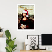 Mona Lisa Kerstman Kerstmis Poster (Thuiskantoor)