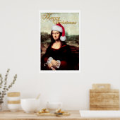 Mona Lisa Kerstman Kerstmis Poster (Keuken)
