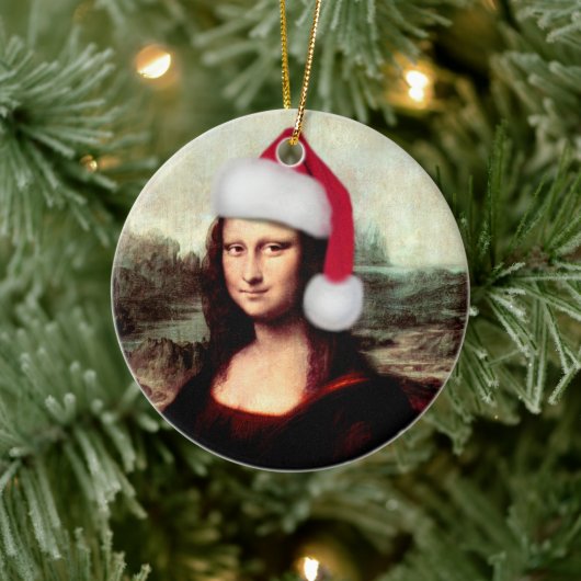 Mona Lisa Kerstmanchet Kerstmis Keramisch Ornament (Boom)