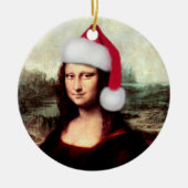 Mona Lisa Kerstmanchet Kerstmis Keramisch Ornament (Voorkant)