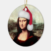 Mona Lisa Kerstmanchet Kerstmis Keramisch Ornament (Links)