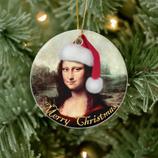 Mona Lisa Kerstmanchet Kerstmis Keramisch Ornament (Boom)