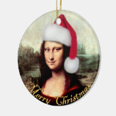 Mona Lisa Kerstmanchet Kerstmis Keramisch Ornament (Links)