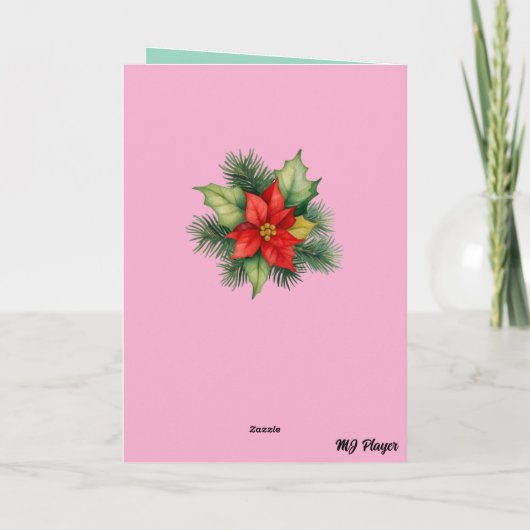 Mona Lisa Kerstmis Feestdagen Kaart (Achterkant)