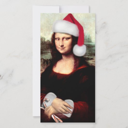 Mona Lisa Kerstmuts Kerstmis Feestdagenkaart (Voorkant)