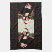 Mona Lisa Kerstmuts Kerstmis Theedoek (Verticaal)