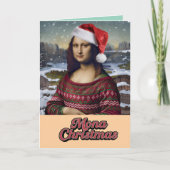 Mona Lisa Kersttrui Feestdagen Kaart (Voorkant)