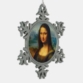 Mona Lisa Kerstversiering Tin Sneeuwvlok Ornament (Links)