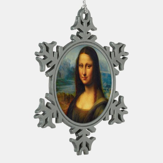 Mona Lisa Kerstversiering Tin Sneeuwvlok Ornament (Links)