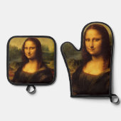 Mona Lisa klassieke kunst Ovenwant & Pannenlap Set (Voorkant)