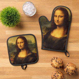 Mona Lisa klassieke kunst Ovenwant & Pannenlap Set