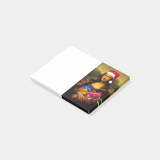 Mona Lisa komt als kerstman Post-it® Notes (Schuin)