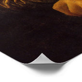 Mona Lisa komt als kerstman Poster (Hoek)