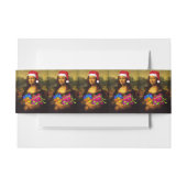 Mona Lisa komt als kerstman Uitnodigingen Wikkel (Voorkant Voorbeeld)