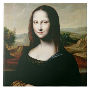 Mona Lisa, kopie van het schilderij van Leonardo d Tegeltje