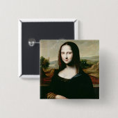 Mona Lisa, kopie van het schilderij van Leonardo d Vierkante Button 5,1 Cm (Voorkant /achterkant)