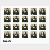 Mona Lisa, kopie van het schilderij van Leonardo d Vierkante Sticker (Vel)