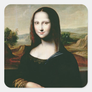 Mona Lisa, kopie van het schilderij van Leonardo d Vierkante Sticker