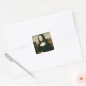 Mona Lisa, kopie van het schilderij van Leonardo d Vierkante Sticker (Envelop)