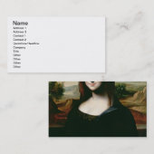 Mona Lisa, kopie van het schilderij van Leonardo d Visitekaartje (Voorkant / Achterkant)