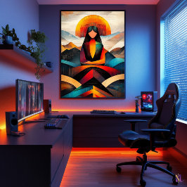 Mona Lisa - Kubistische minimalistische visie Poster