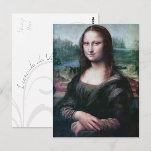 Mona Lisa la Gioconda Leonardo da Vinci briefkaart (Voorkant / Achterkant)