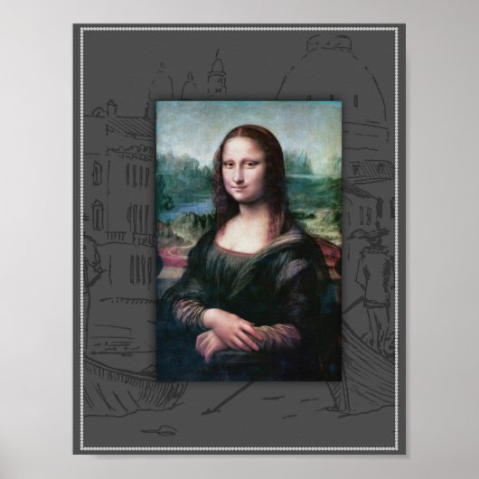 Mona Lisa, La Gioconda. Leonardo da Vinci Poster (Voorkant)