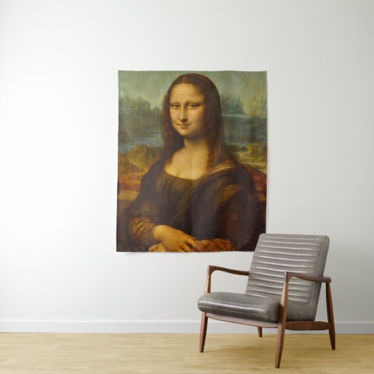 Mona Lisa, La Joconde, 1503 door Leonardo da Vinci Wandkleed (In situ)