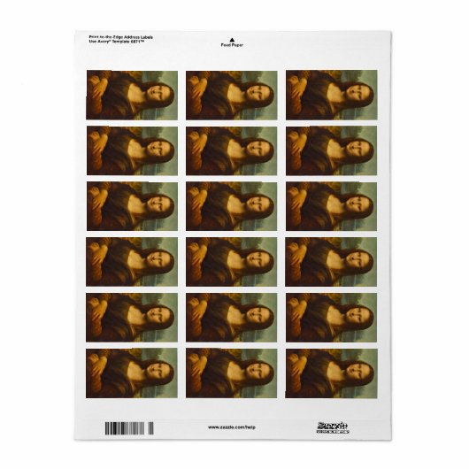 Mona Lisa, La Joconde, 1503, ingediend door Leonar Etiket (Full Sheet)