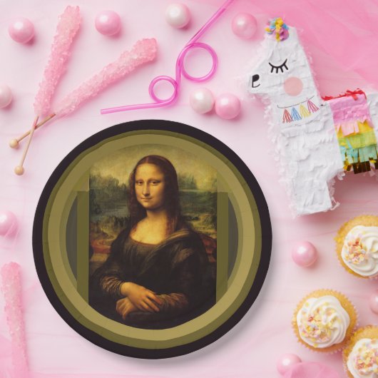 Mona Lisa ... Leonardo da Vinci ~ 1503-1517 Papieren Bordje (Feest)