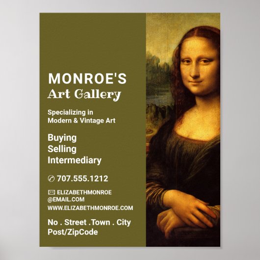 Mona Lisa, Leonardo Da Vinci, Art Dealer, Gallery Poster (Voorkant)