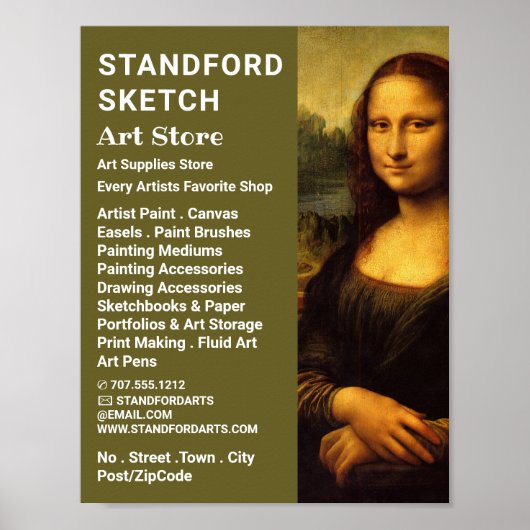 Mona Lisa, Leonardo da Vinci, Art Supplies Store Poster (Voorkant)