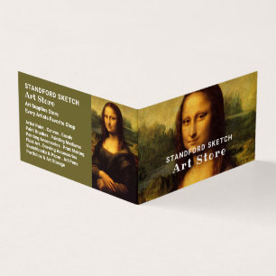Mona Lisa, Leonardo da Vinci, Art Supplies Store Visitekaartje