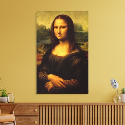 Mona Lisa, Leonardo Da Vinci, klassiek schilderij Canvas Afdruk (Insitu (Woonkamer))