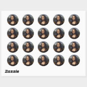 Mona Lisa & Leonardo da Vinci /oude Italië Ronde Sticker (Vel)