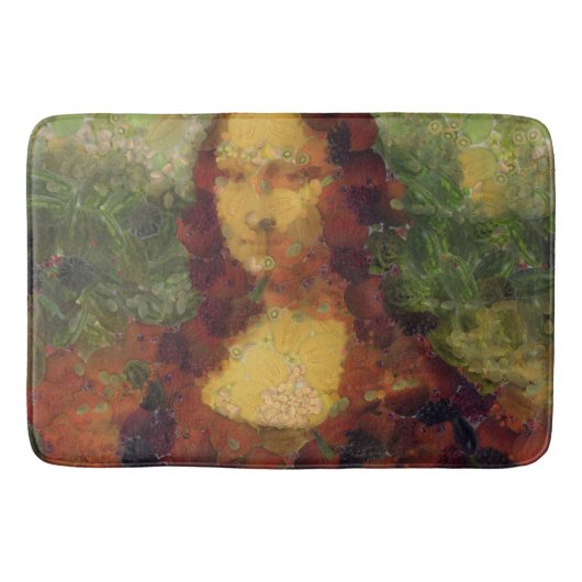 Mona Lisa Lettuce Fine Art Vegan Spoof Badmat (Voorkant)