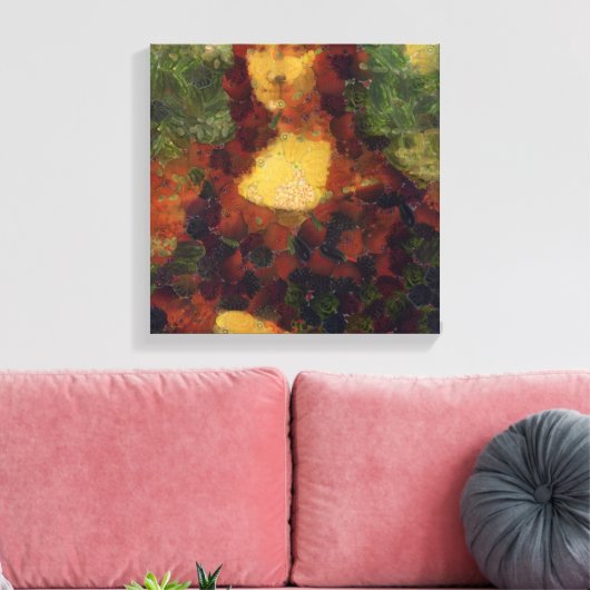 Mona Lisa Lettuce Fine Art Vegan Spoof Canvas Afdruk (Insitu (Woonkamer))