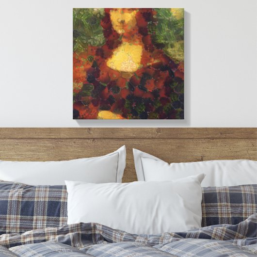 Mona Lisa Lettuce Fine Art Vegan Spoof Canvas Afdruk (Insitu (Slaapkamer))