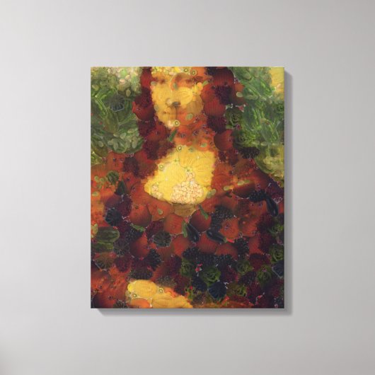 Mona Lisa Lettuce Fine Art Vegan Spoof Canvas Afdruk (Voorkant)