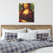 Mona Lisa Lettuce Fine Art Vegan Spoof Canvas Afdruk (Insitu (Slaapkamer))
