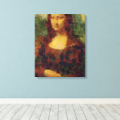 Mona Lisa Lettuce Fine Art Vegan Spoof Canvas Afdruk (Insitu (Houten vloer))