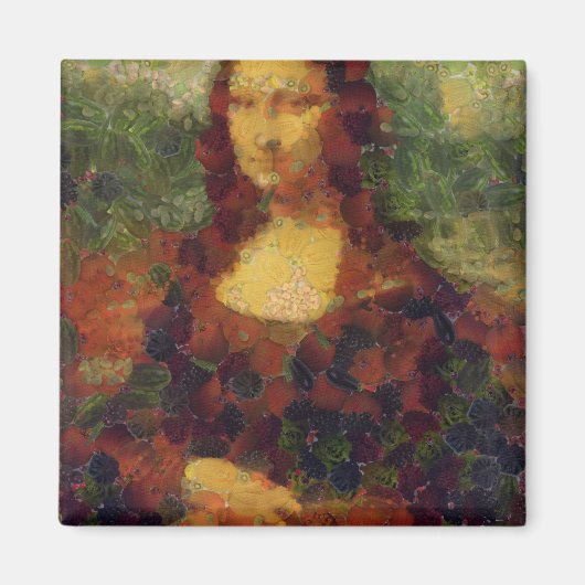 Mona Lisa Lettuce Fine Art Vegan Spoof Magneet (Voorkant)
