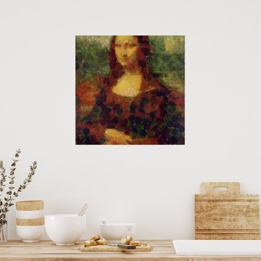 Mona Lisa Lettuce Fine Art Vegan Spoof Poster (Keuken)