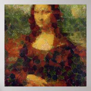 Mona Lisa Lettuce Fine Art Vegan Spoof Poster