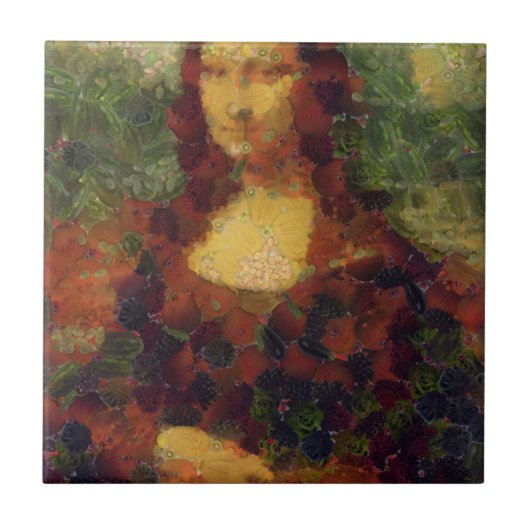Mona Lisa Lettuce Fine Art Vegan Spoof Tegeltje (Voorkant)