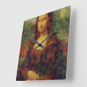 Mona Lisa Lettuce Fine Art Vegan Spoof Vierkante Klok (Hoek)