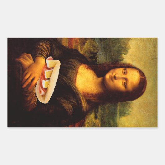 Mona Lisa Loves Paninis Rechthoekige Sticker (Voorkant)