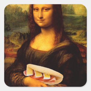 Mona Lisa Loves Paninis Vierkante Sticker