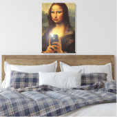 Mona Lisa maakt een grappig gezicht met make-up Da Canvas Afdruk (Insitu (Slaapkamer))