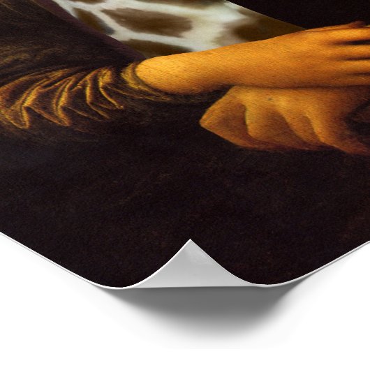 Mona Lisa maakt zich zorgen over Giraffes Poster (Hoek)